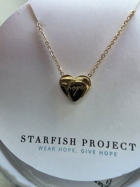 Gold 'Hope' Heart Necklace